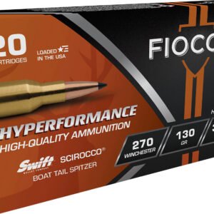 Fiocchi 270SCA Hyperformance 270Win 130gr Swift Scirocco II Bonded 20 Per Box/10 Case