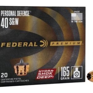 Federal P40HSD1 Premium Personal Defense 40S&W 165gr Hydra-Shok Deep Hollow Point 20 Per Box/10 Case