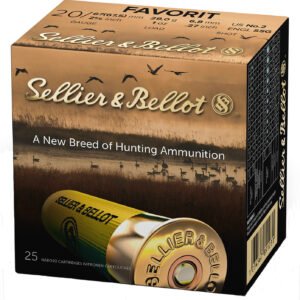 Sellier & Bellot SB20BSA Hunting 20Gauge 2.63" 12Pellets 1oz 2Shot 25 Box/10 Case