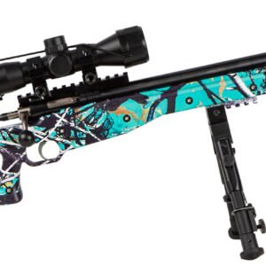 Crickett KSA2149 Precision Package Youth 22 LR 1rd 16.12" Threaded Bull Barrel w/Muzzle Brake, Adjustable Cheek Comb Muddy Girl Serenity Synthetic Stock, 10 3/8"-11 1/8" LOP, Integrated Buttstock & Fo