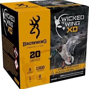 Browning Ammo B193412032 Wicked Wing XD 20Gauge 3" 1oz 2Shot 25 Per Box/10 Case