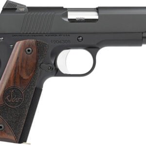 Dan Wesson 01838 Guardian  38 Super 9+1 4.25" Stainless Steel Barrel, Black Duty Serrated Stainless Steel Slide, Black Aluminum Frame w/Beavertail, Wood Grip, Ambidextrous