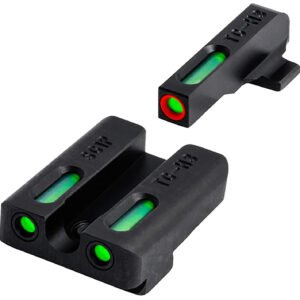TruGlo TG13SG4A TFX  Black | Green Tritium & Fiber Optic White Outline Front Sight Green Tritium & Fiber Optic Rear Sight