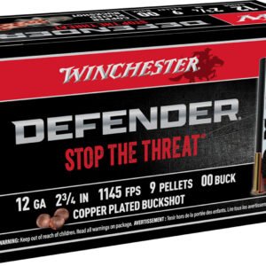 Winchester Ammo SB1200PD Defender  12Gauge 2.75" 9Pellets Copper Plated 00Buck Shot 10 Per Box/10 Case