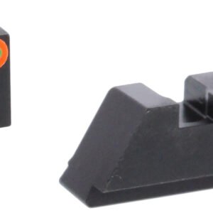 AmeriGlo GL511 Optic Compatible Sight Set for Glock  XL Tall Green Tritium Orange Outline Front Sight-Green Tritium Black Rear Sight