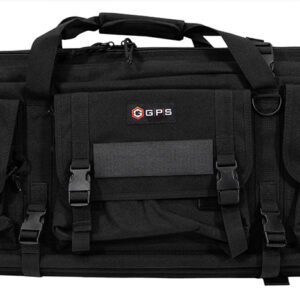 GPS Bags DRC55 Double Rifle Case Black 600D Polyester w/ 2 Padded Pistol Sleeves MOLLE Webbing & Lockable Zippers