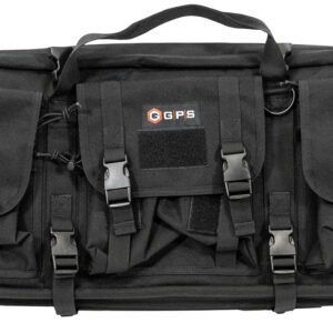 GPS Bags DRC28 Double Rifle Case Black 600D Polyester w/ 2 Padded Pistol Sleeves MOLLE Webbing & Lockable Zippers