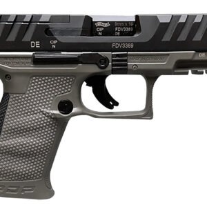 Walther Arms 2858436 PDP Compact Frame 9mm Luger 15+1 4" Black Steel Barrel, Black Optic Ready/Serrated Steel Slide, Gray Polymer Frame w/Picatinny Rail, Textured Polymer Grip, Ambidextrous