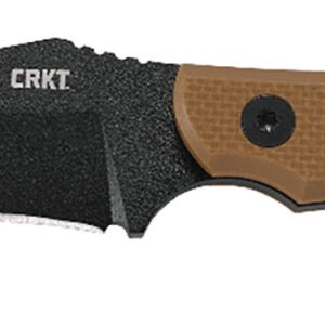 CRKT 2083 Ramadi 4.37" Fixed Plain Black Matte Baked-On Anti Rust SK-5 Steel Blade/Coyote Textured G10 Handle Includes Sheath