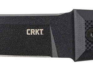 CRKT 2927 HZ6 6.50" Fixed Plain Black Matte Baked-On Anti Rust SK-5 Steel Blade/Black w/Carved X's G10 Handle Includes Sheath