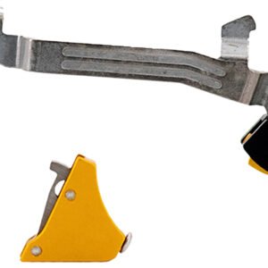 Timney Triggers ALPHAGLOCK5 Alpha Competition 9mm Luger/40 S&W/22 LR, Gold Straight Trigger, Compatible w/Glock Gen5 & Glock 44