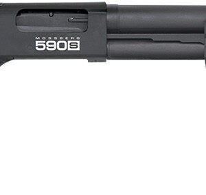 Mossberg 51604 590S  12 Gauge Pump 3" 13+1 20" Matte Blued Steel Barrel, Matte Blued Optic Ready Receiver, Fixed Black Synthetic Stock, Right Hand