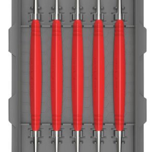 Real Avid AVAGSPS Accu-Grip Steel Picks  Red Rubber Overmold Handle 5 Pieces