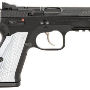 CZ-USA 91252 Shadow 2 Compact Frame 9mm Luger 15+1, 4" Black Steel Barrel, Black Nitride Serrated Steel Slide, Black Steel Frame w/Beavertail & Picatinny Rail, Ambidextrous
