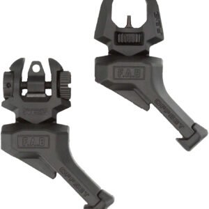 FAB Defense FXFRBSOSB Front and rear Set of Offset Flip-Up Sights  Black