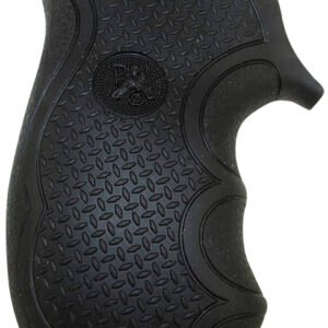 Pachmayr 02482 Diamond Pro Grip Diamond Checkering Black Rubber with Finger Grooves for Ruger LCR