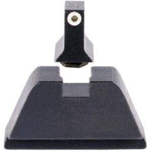 Trijicon GL201C601136 Suppressor/Optic Height Sights  Green/Tritium White Outline Front Sight-Black/Blank Rear Sight Glock 17/17L/19/22 Standard Frame