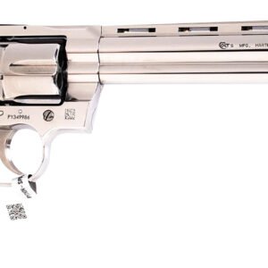 Colt Mfg PYTHONSP8WTS Python  357 Mag/38 Special 6 Shot 8" Polished Stainless Steel Vent Rib Barrel, Cylinder & Frame, Walnut w/Medallion Grip, Exposed Hammer