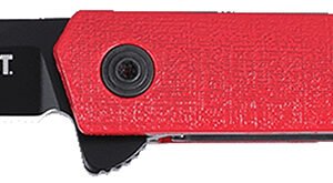 CRKT 7097RK CEO Flipper EDC 3.35" Folding Plain Black EDP AUS-8A SS Blade, Red GRN Handle