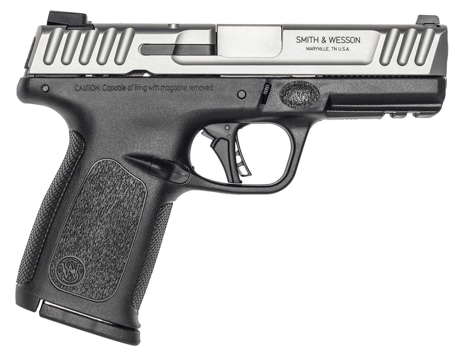 Smith & Wesson 13936 SD40 2.0 Compact Frame 40 S&W 14+1 4" Stainless Steel Barrel, Satin Serrated Stainless Steel Slide, Black Polymer Frame w/Picatinny Rail, Textured Grip