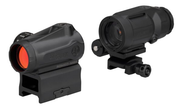 Sig Sauer Electro-Optics SORJMSR501 Romeo-MSR Gen II w/Juliet5 Micro Magnifier Black 1x20mm/5x42mm, 2 MOA Red Dot and Magnifier