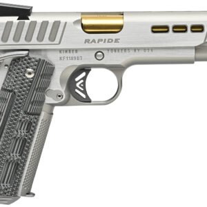 Kimber Mfg.,inc 3000420 Rapide Dawn 9mm Luger 9+1 5" Gold TiN Stainless Steel Barrel, Lightening Cut/Serrated Stainless Steel Slide, Stainless Steel Frame w/Beavertail, Black & Gray G10 Grip