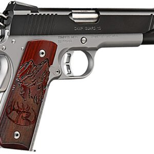 Kimber Mfg, Inc 3000233 Camp Guard 10mm Auto 8+1 5" Stainless Match Grade Barrel, Matte Black Serrated Stainless Steel Slide, Satin Silver Stainless Steel Frame w/Beavertail, Rosewood Grip