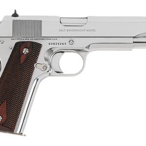 Colt Mfg O1911CBS38 1911 Government 38 Super 9+1 5" Stainless Steel Barrel, Bright Stainless Serrated Slide, Bright Stainless Steel Frame w/Beavertail