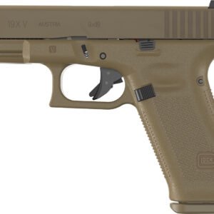 Glock UV1950703X G19X V 9mm Luger 17+1 4.02" Black GMB Barrel, Coyote nPVD Steel Serrated Slide, Coyote Brown Polymer Frame, Textured Polymer Grip, Ambidextrous
