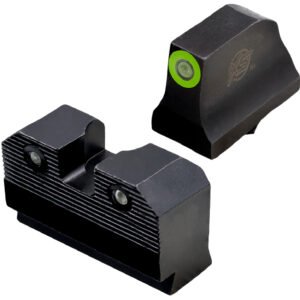 XS Sights GLR204P6G R3D 2.0 Night Sight Set Green Tritium Front/Black Oxide Frame, Compatible w/Glock