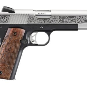 Ruger 16706 SR1911 Limited Edition 45 ACP 8+1 5" Stainless Steel Barrel, Low-Glare Stainless Steel Serrated w/Engraving Slide, Black Anodized Aluminum Frame w/Beavertail, Custom Wood Engraved Grip