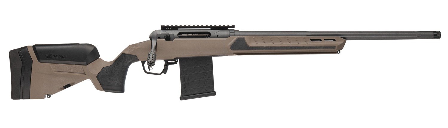 Savage Arms 32672 110 Core Tactical 6.5 Creedmoor 10+1 24" Medium Heavy Fluted Barrel, Arca Rail Forend, Coyote Tan AccuStock w/AccuFit V2 Synthetic Stock, Right Hand