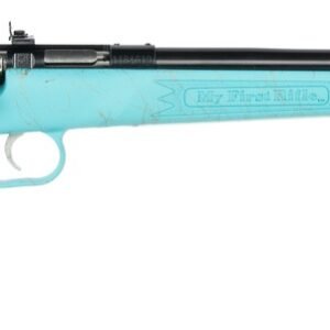 Crickett KSA2346 My First Rifle Gen2 22 LR 1rd 16.10" Blued Single Shot Barrel, Drilled & Tapped Receiver, Blue w/Gold Webbing Fixed Synthetic Stock