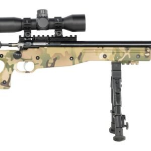 Crickett KSA2147 Precision Gen2 22 LR 1rd Blued Threaded Bull Barrel, Drilled & Tapped Receiver, MultiCam Skeletonized Synthetic Stock