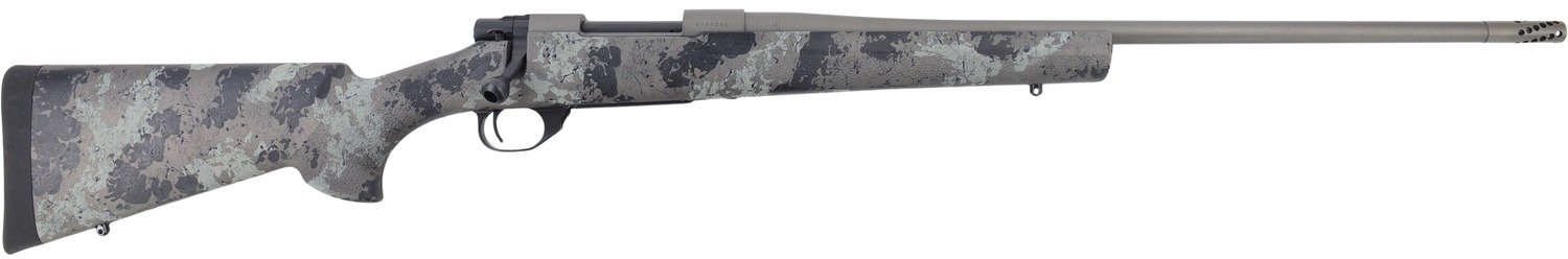 Howa HMFN300BLKGL 1500 Fence Line 300 AAC Blackout 5+1 16.25" Tungsten Cerakote Threaded Barrel, Tungsten Cerakote Aluminum Drilled & Tapped Receiver, Gray Light Camo Fixed Synthetic Stock, Right Hand