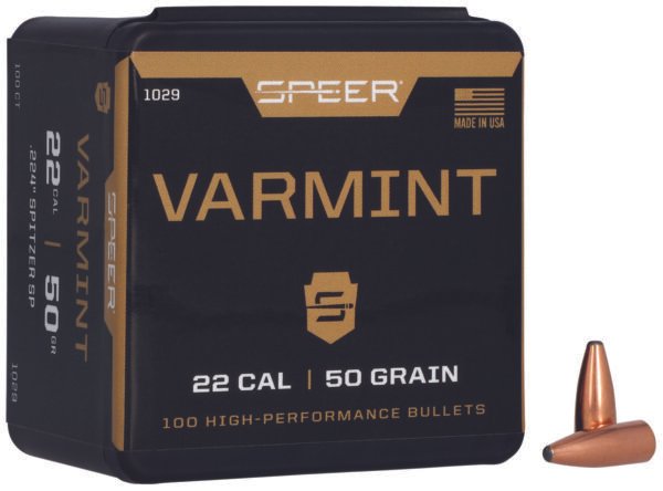 Speer 1029 Varmint  22Cal 50gr Jacketed Soft Point 100 Per Box/5 Case