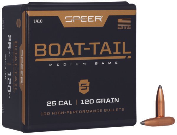 Speer 1410 Boat-Tail  25Cal 120gr Jacketed Soft Point Boat Tail 100 Per Box/5 Case