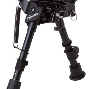 Firefield FF34023 Compact Bipod 6-9" Black Aluminum Swivel Stud Attachment or Picatinny Rail (Adapter Included)