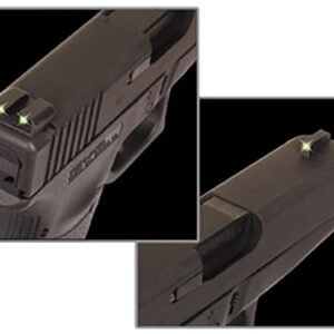TruGlo TG231G2 Tritium  Green Tritium Front & Rear/Black Nitride Fortress Frame, Compatible w/Most Glock Except MOS 45 ACP/10mm Auto, Front Post/Rear Dovetail Mount