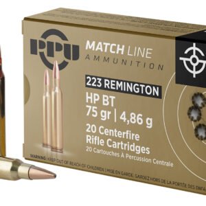 PPU PPM2232 Match 223Rem 75gr Hollow Point Boat Tail 20 Per Box/50 Case