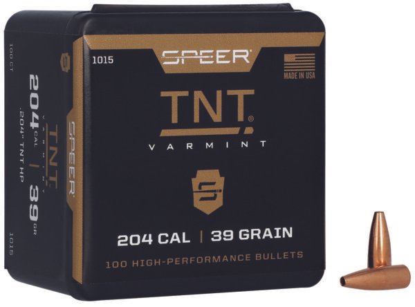 Speer 1015 TNT  204Cal 39gr TNT Hollow Point 100 Per Box/5 Case