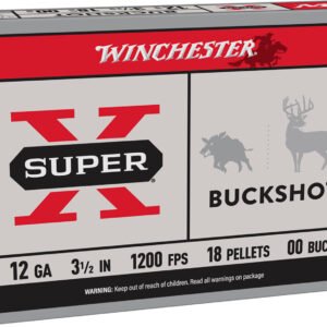 Winchester Ammo XB12L00 Super X 12Gauge 3.50" 18Pellets 00Buck Shot 5 Per Box/50 Case