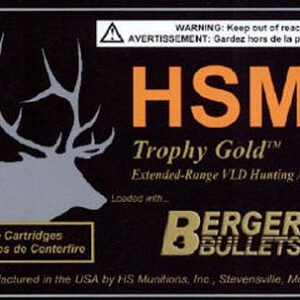 HSM 300WBY185VLD Trophy Gold Extended Range 300 Wthby Mag 185 gr Berger Hunting VLD Match 20 Per Box/ 20 Case