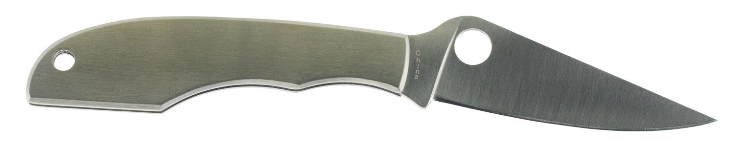 Spyderco C138P GrassHopper  2.30" Folding Clip Point Plain 12C27 Sandvik Blade Engraved Spyderco Bug Stainless Steel Handle