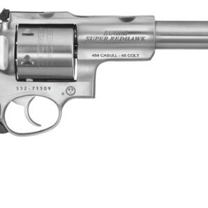 Ruger 5507 Super Redhawk  Large Frame 480 Ruger 6rd 7.50" Satin Stainless w/Integral Mount Barrel, Satin Stainless Steel Cylinder & Frame, Hogue Tamer Monogrip, Transfer Bar Safety, Exposed Hammer