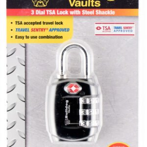 Bulldog BD8020 TSA Lock  Open With Combination Black Steel