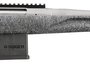 Ruger 46909 American II Full Size 223 Rem 10+1 20" Gun Metal Gray Cerakote Spiral Fluted Threaded Barrel & Alloy Steel Receiver w/Picatinny Rail, Gray Splatter Adj LOP Synthetic Stock