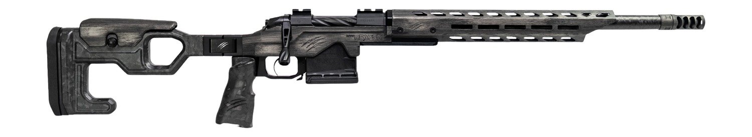 Fierce Firearms REPMT7PRC20DG Reaper MTN 2.0 7mm PRC 3+1 20" Carbon Fiber Match Grade Threaded Barrel, Distressed Gray Cerakote Titanium Drilled & Tapped Receiver, M-LOK Handguard, Magnesium Folding C
