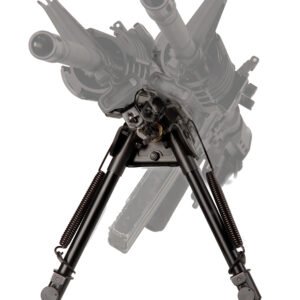 Blackhawk 71BP09BK Sportster Pivot + Traverse Bipod 6"-9"Black Anodized Metal, Sling Swivel Attached, Rubber Feet